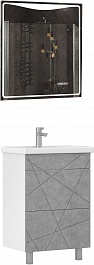 Vigo Мебель для ванной Geometry 2-600 белая/бетон – фотография-1